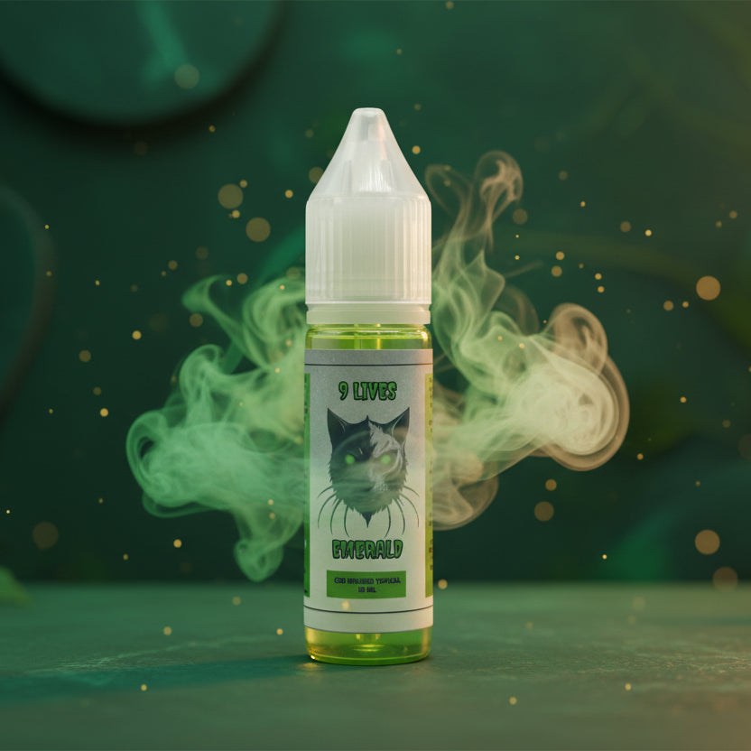 9 Lives Emerald CBD Vape Juice - 15 ML - CBD Infused Topical - Made in USA